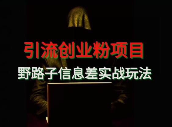 【引流创业粉】野路子信息差玩法实战教学-威云科技 余香的脑洞