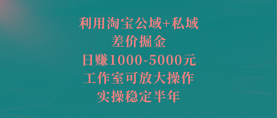 利用淘宝公域+私域差价掘金，日赚1000-5000元，工作室可放大操作，实操…-威云科技 余香的脑洞