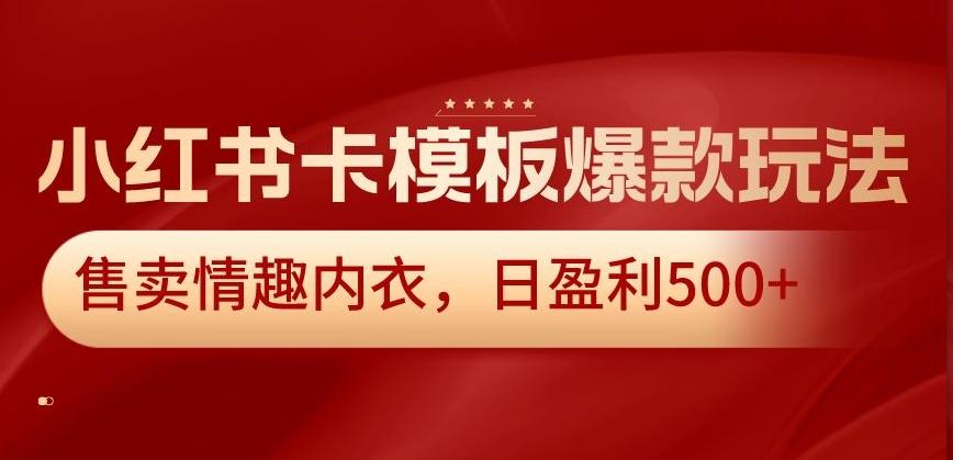 小红书卡模板爆款玩法，售卖情趣内衣，日盈利500+【揭秘】-威云科技 余香的脑洞