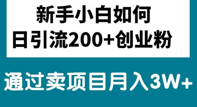 新手小白日引流200+创业粉,通过卖项目月入3W+-威云科技 余香的脑洞