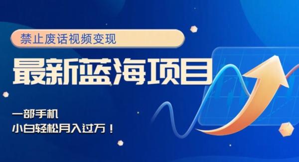 最新蓝海项目，靠禁止废话视频变现，一部手机，小白轻松月入过万！-威云科技 余香的脑洞