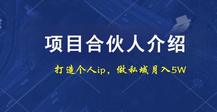 项目合伙人项目，打造个人IP，做私域月入5W，小白勿扰-威云科技 余香的脑洞