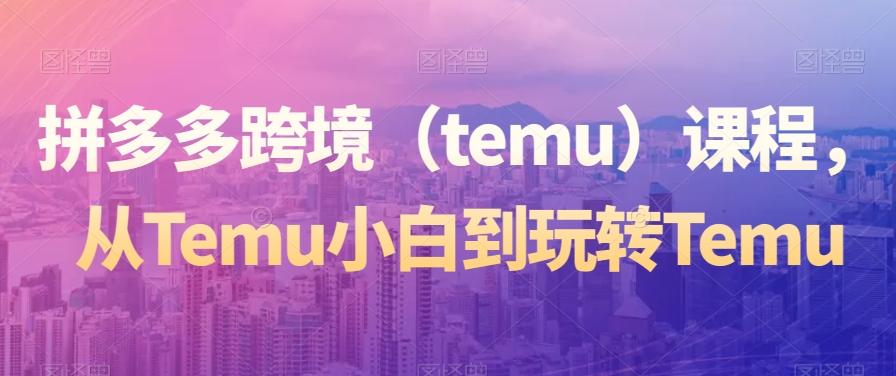 拼多多跨境（temu）课程，从Temu小白到玩转Temu-威云科技 余香的脑洞