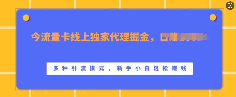 流量卡线上独家代理掘金，日入1k+ ，多种引流模式，新手小白轻松上手【揭秘】-威云科技 余香的脑洞