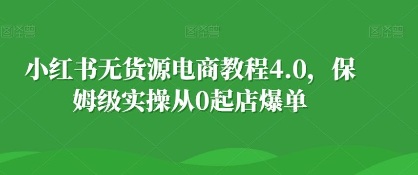 小红书无货源电商教程4.0，保姆级实操从0起店爆单【拆解】-威云科技 余香的脑洞
