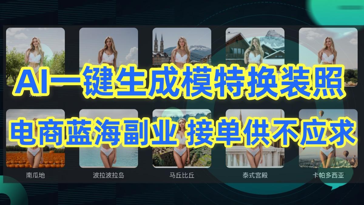 AI制作一键生成模特换装照，电商蓝海副业，接单供不应求-威云科技 余香的脑洞