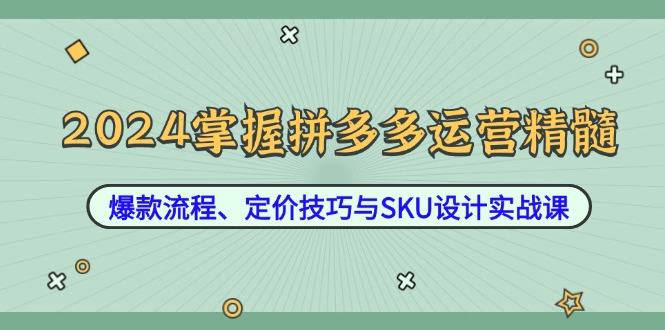 2024掌握拼多多运营精髓:爆款流程、定价技巧与SKU设计实战课-威云科技 余香的脑洞