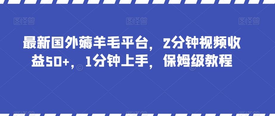 最新国外薅羊毛平台，2分钟视频收益50+，1分钟上手，保姆级教程【揭秘】-威云科技 余香的脑洞