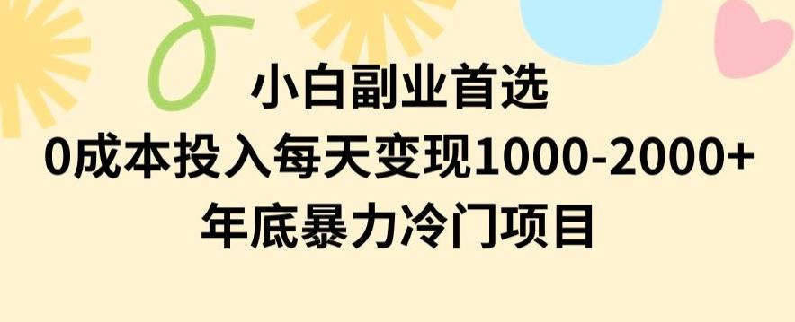 小白副业首选，0成本投入，每天变现1000-2000年底暴力冷门项目【揭秘】-威云科技 余香的脑洞