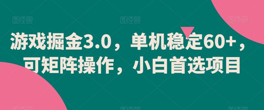 游戏掘金3.0，单机稳定60+，可矩阵操作，小白首选项目【揭秘】-威云科技 余香的脑洞