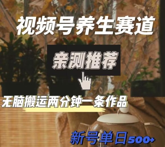 视频号养生赛道暴力掘金，无脑搬运，两分钟一条作品-新日单入500+-威云科技 余香的脑洞